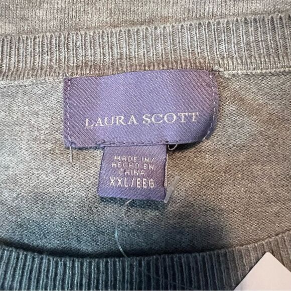 NWT! Laura Scott grey beaded sweater - Picture 4 of 12